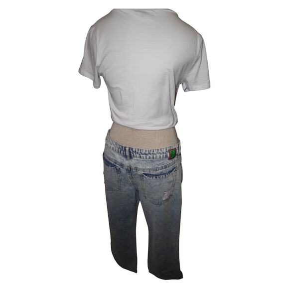 Empyre Acid Wash Distressed Jeans Size 5 Y2K Grunge Skater Baggy Denim - Picture 5 of 10